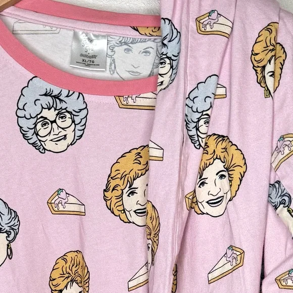 Cakeworthy Golden girls pajama set sz XL Women's Pink Print Pajamas PJ - Picture 3 of 7